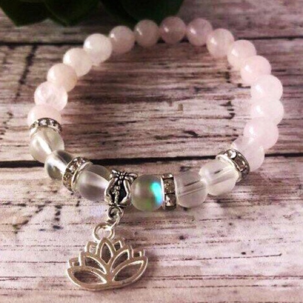 NEW Rose Quartz Crystal Healing Bracelet